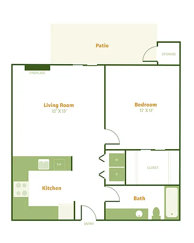 Floor plan 1X1 A