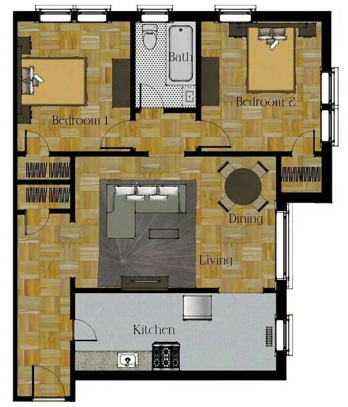 Floor plan 2 Bedroom