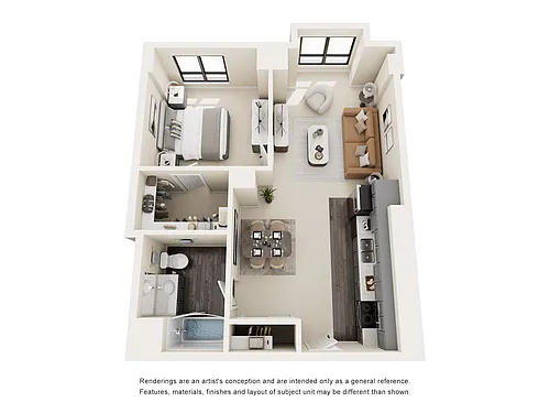 Floor plan One Bedroom Market