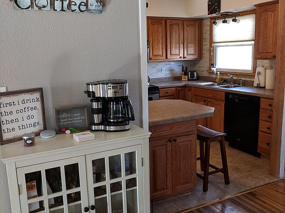 Kitchen opens into dining