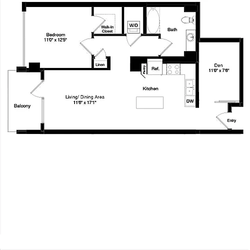 Floor plan Tower A6 with Den