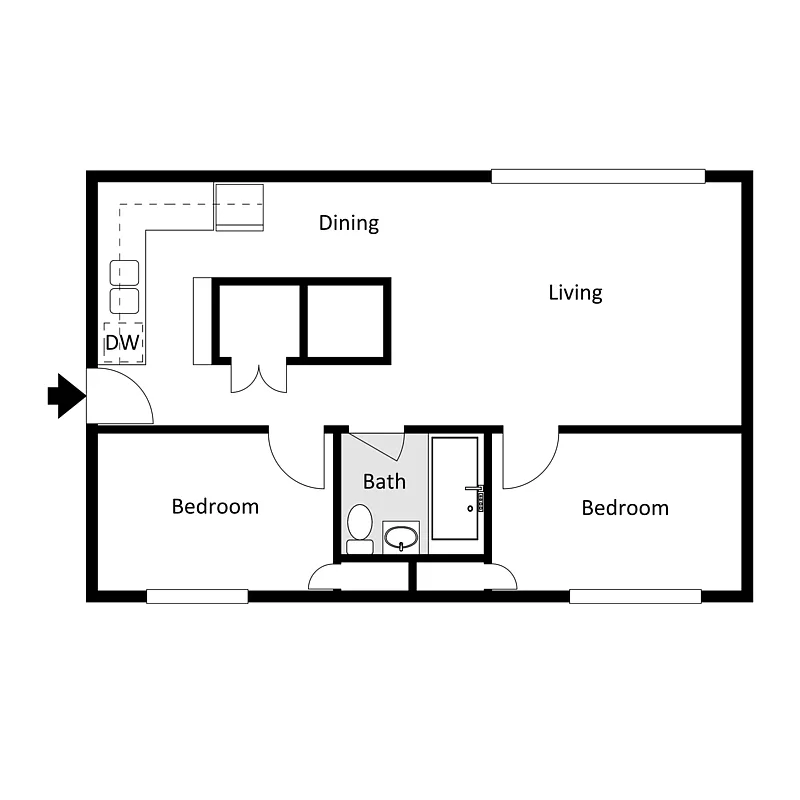 Floor plan Campus Walk North 2 Bed