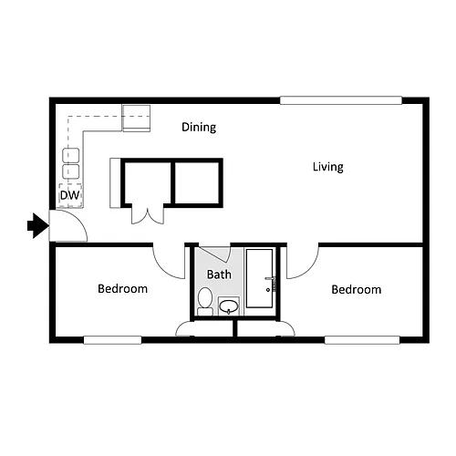 Floor plan Campus Walk North 2 Bed