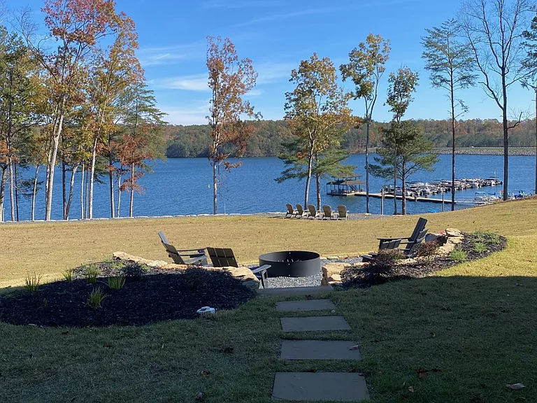 Patio to Firepit full view of Lake Arrowhead
