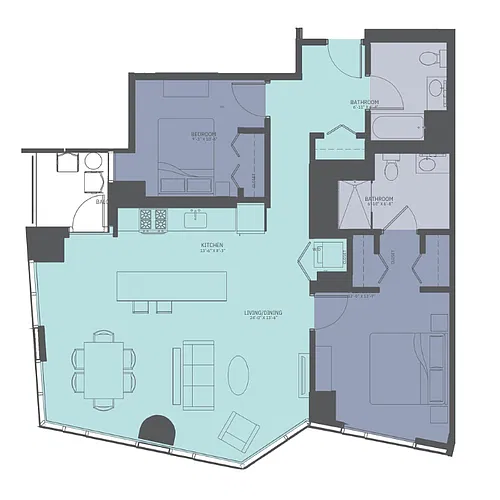 Floor plan 2 Bedroom 04-Tower A