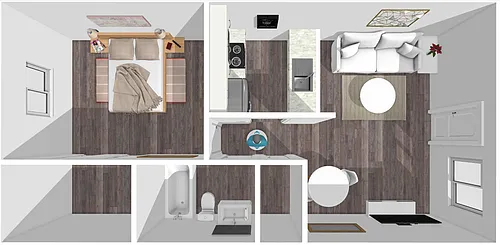 Floor plan 1 Bedroom, 1 Bathroom