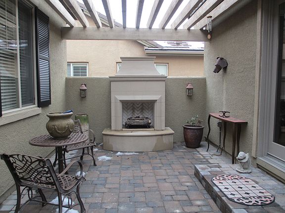 Courtyard with fireplace