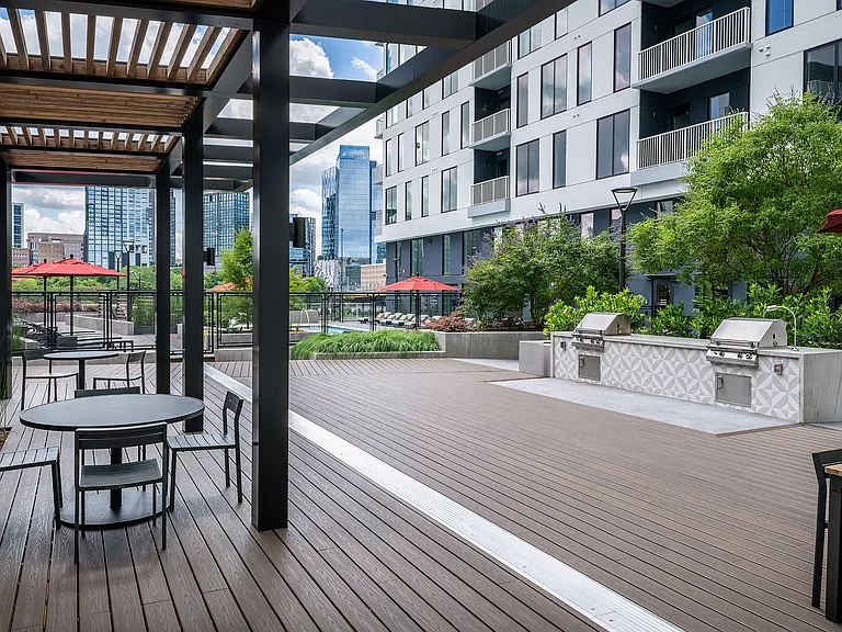 Outdoor kitchen with grills