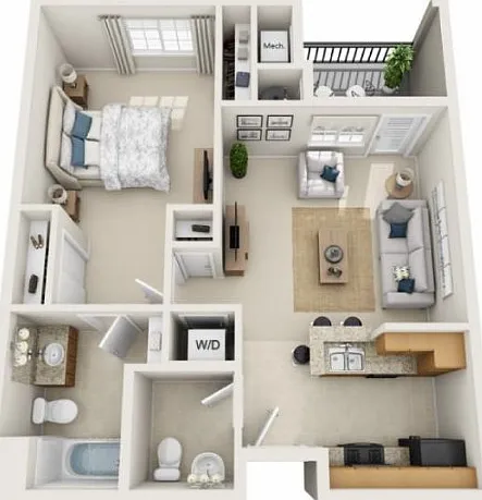 Floor plans are artist's rendering. All dimensions are approximate. Actual product and specifications may vary in dimension or detail. Not all features are available in every apartment. Prices and availability are subject to change. Floor plans are artist