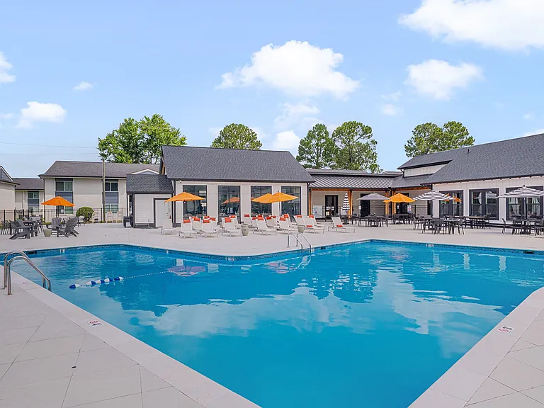 At Crossings @ 501 Apartments, relax and unwind by the stunning resort-style pool. With ample lounging areas and vibrant landscaping, it's the perfect spot to enjoy sunny days. Take the plunge into a new lifestyleschedule your visit today!