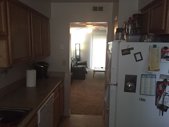 Kitchen, looking into the living room.
