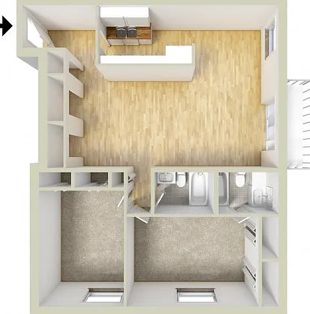 Two bedroom floor plan Two bedroom floor plan