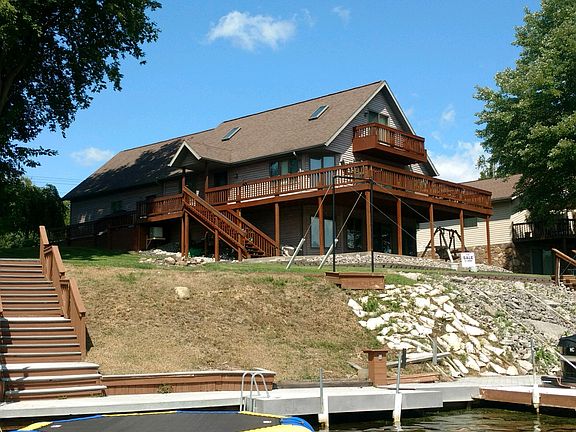 Boating past the house