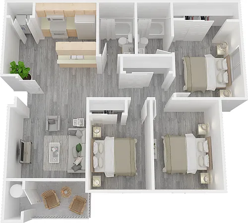 Floor plan 3 Bed 2 Bath