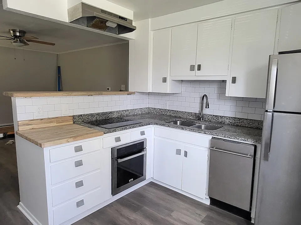 Kitchen open to living room