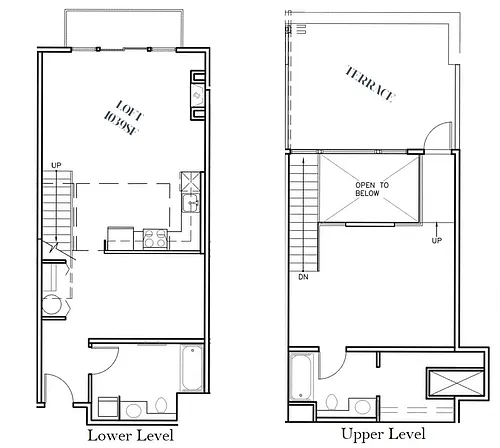 Floor plan One Bedroom + Den Two Bath