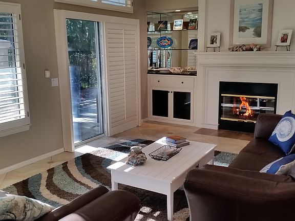 Family room with fireplace