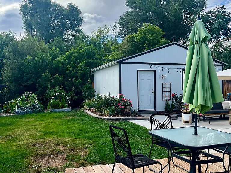 Back deck and garage