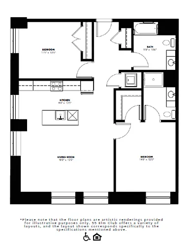 Floor plan Two Bedrooms Main Building
