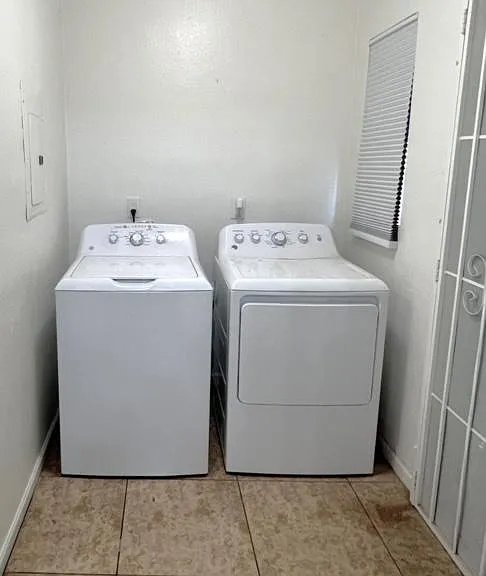 Laundry area and back door