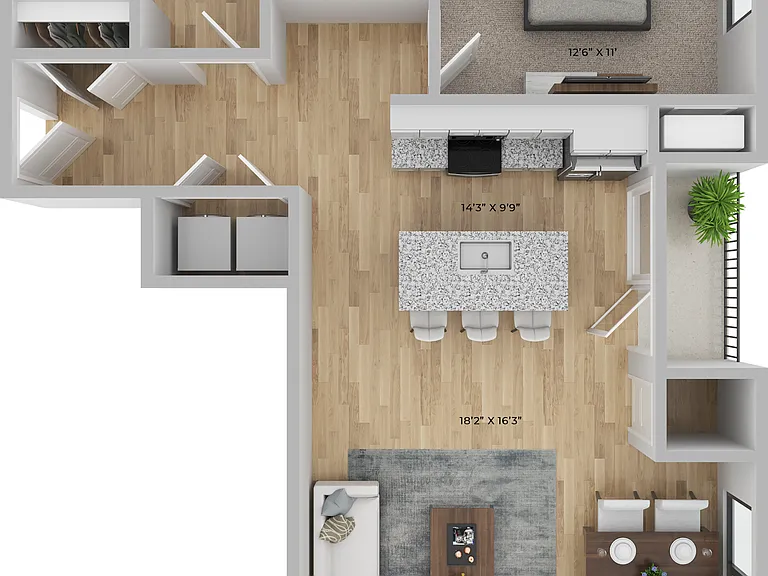 Unit-Type-1B-ALT-The-Square-939 - with Room Dimensions Unit-Type-1B-ALT-The-Square-939 - with Room Dimensions