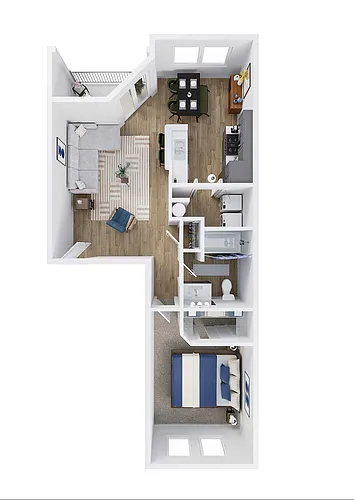 Floor plan 1X1CPR - Maple