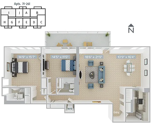 Floor plan B9-1400SF-7I-26I-Premier
