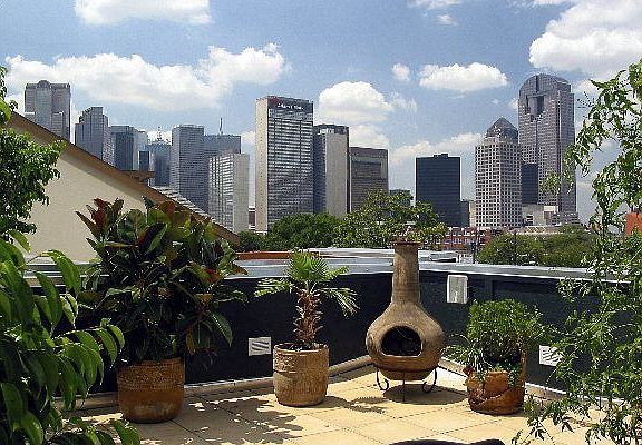 4th floor roof top terrace with spectacular views of downtown Dallas