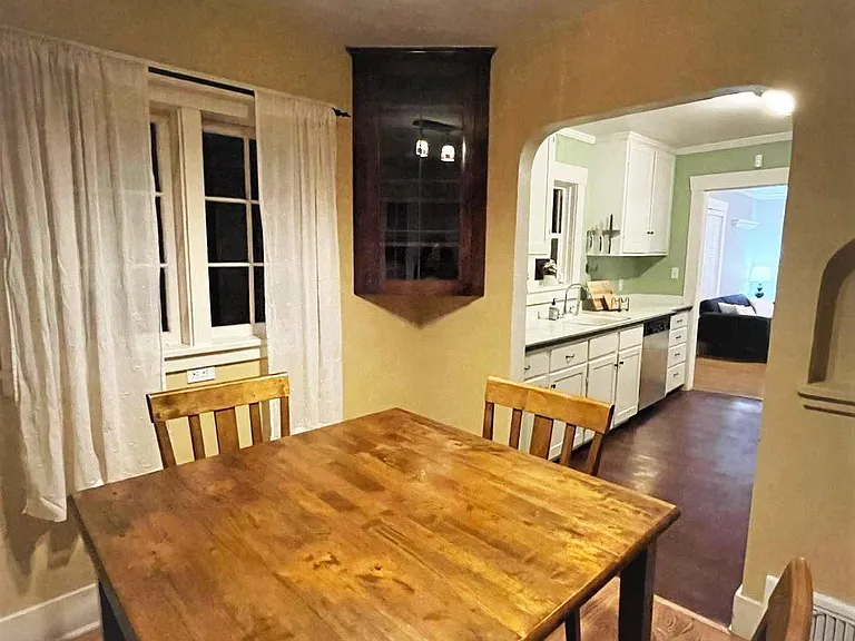Dining room looking into kitchen