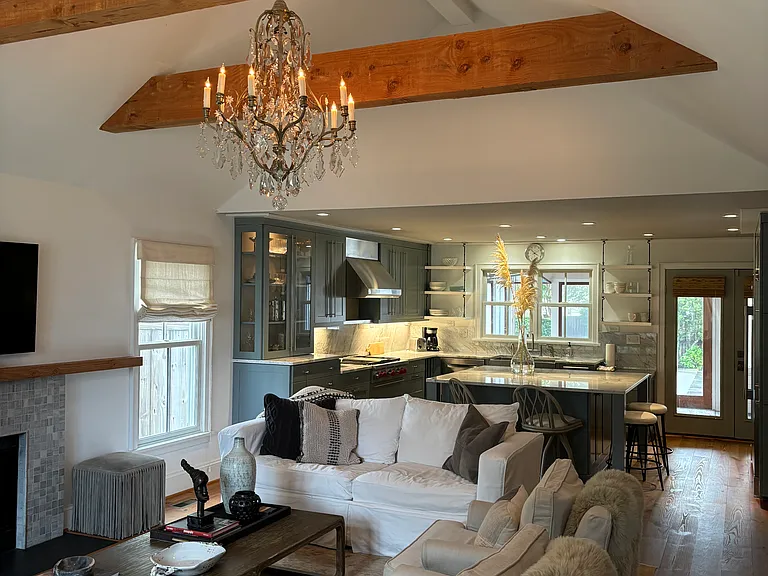 Living room and kitchen - great for lounging and entertaining