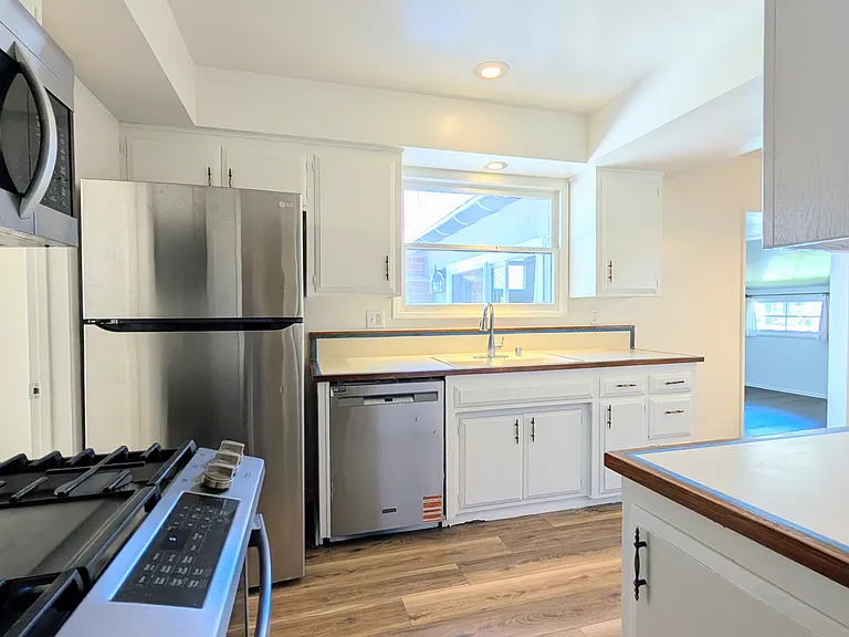 Kitchen with a large window