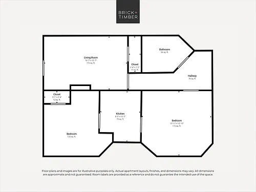 Floor plan 2 Bedroom 1 Bath