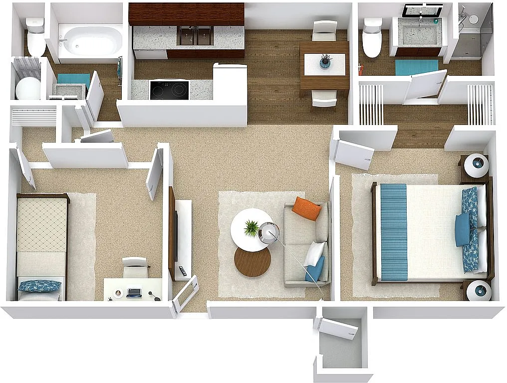 Floor plan 2 Bed Reno