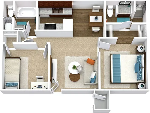 Floor plan 2 Bed Reno