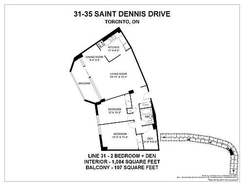Floor plan 2 Bedroom + Den