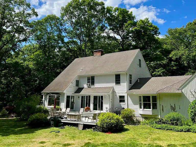 View of the back of the house and deck.