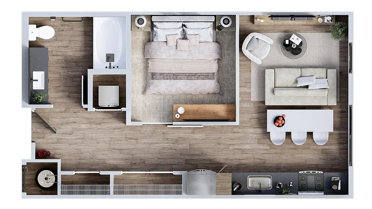 Floor plan Urban 1 Bedroom U1