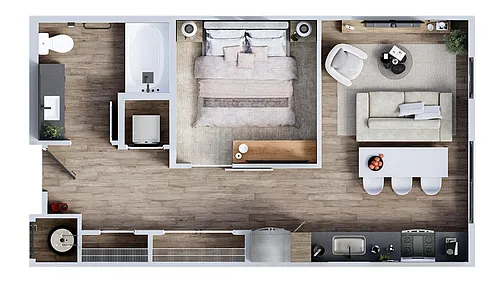 Floor plan Urban 1 Bedroom U1