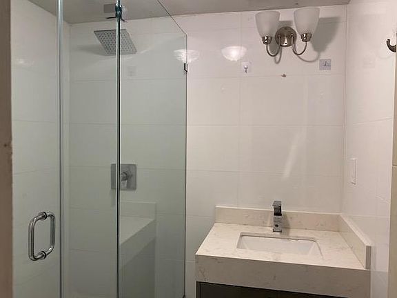 porcelain tile modern thru out.