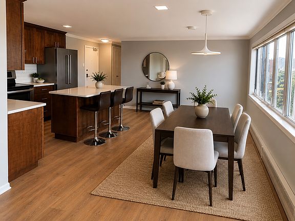 Dining Room with Furniture & Kitchen
