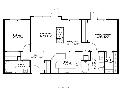Floor plan 2 Bed 2 Bath Penthouse A