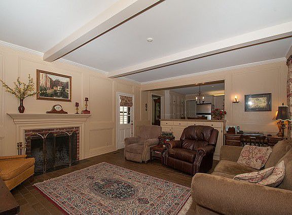 Family room is adjacent to kitchen