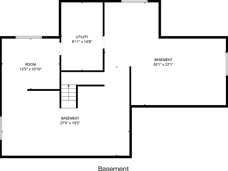 The large unfinished basement provides abundant storage space and flexibility for a home gym, hobby area, or additional organizational needs.
