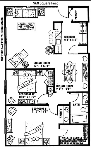 Floor plan 2 Bedroom