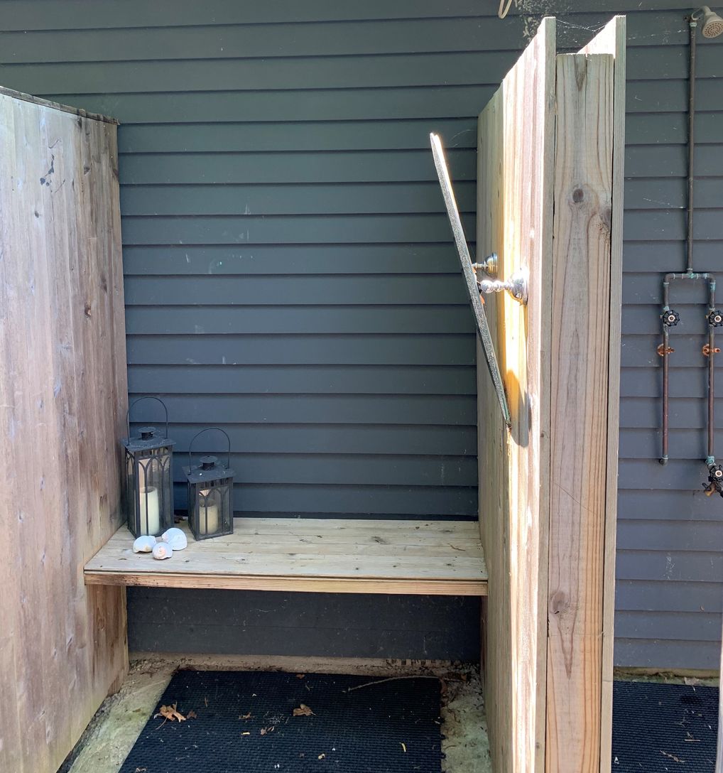  Outdoor shower with changing area