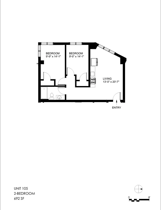 2 bed, 1.0 bath, $2,460 — Photo 2