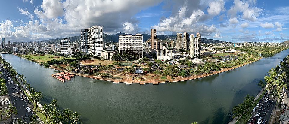 Ala Wai Blvd view back lanai