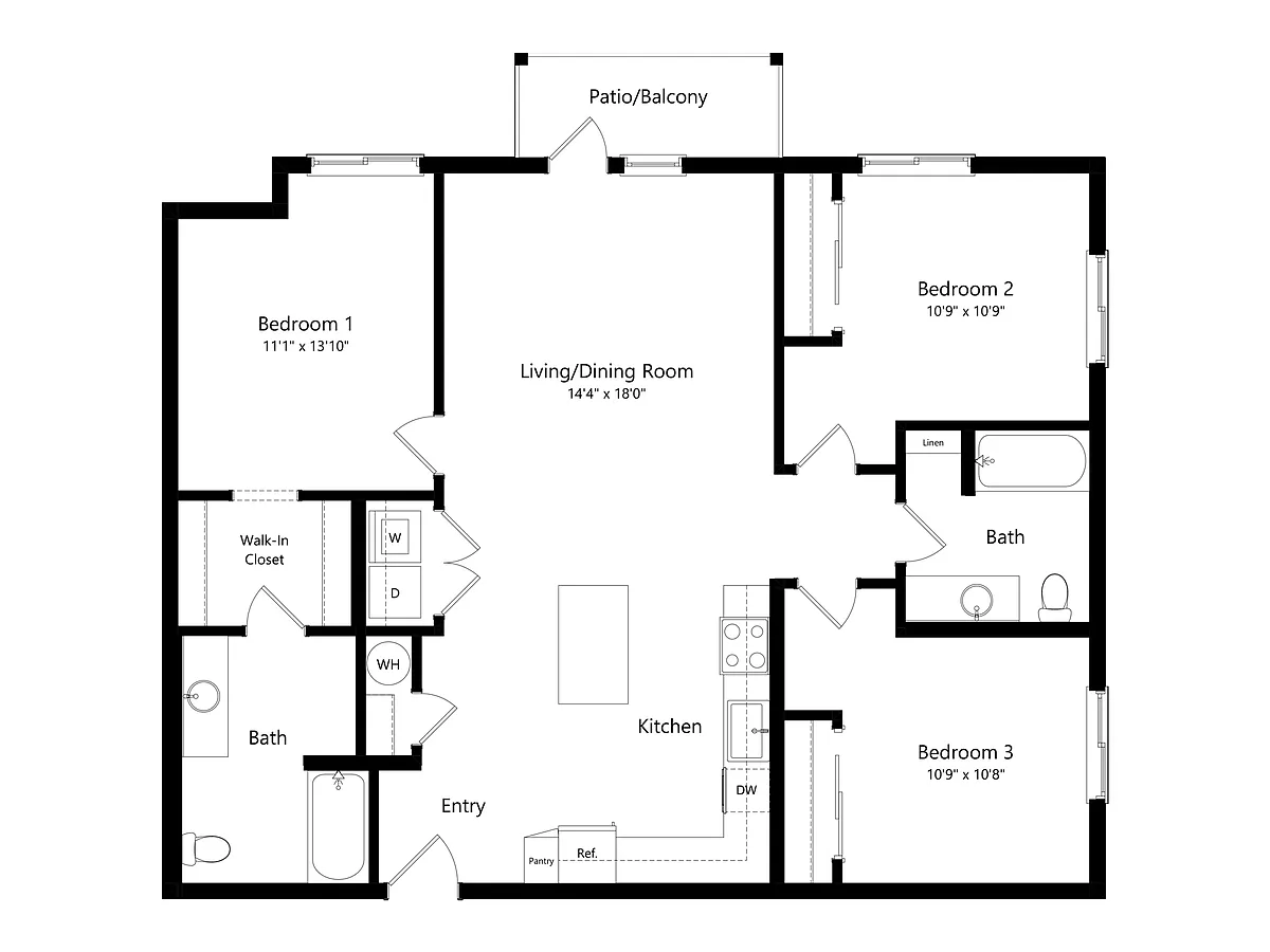 Floor plan 3 Bed C2