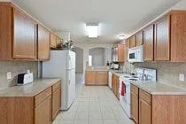 This home is clean and bright, roomy and full of storage shelves.