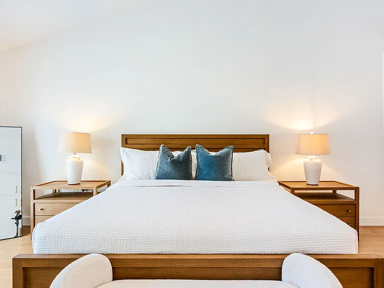 The Master Suite bedroom is just as luxurious and comfortable as the rest of the house.